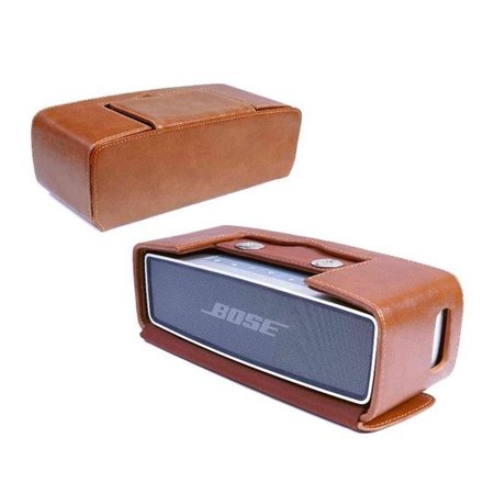 ASHTEAD RETAIL & WHOLESALE Tuff Luv J16-13 Vintage Genuine Leather NFC Travel Case for Bose Sound Link Mini & Mini II with NFC Tag; Brown J16_13